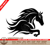 A Horse With A Long Mane SVG - Stallion Spirit Vector Horse Logo Design Equestrian Elegance Horse Icon Design SVG